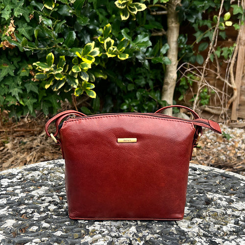Cognac 'Natalie' Leather Crossbody Bag