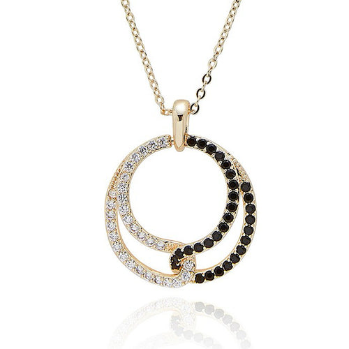 Gold Interlocking Circle Pendant Necklace