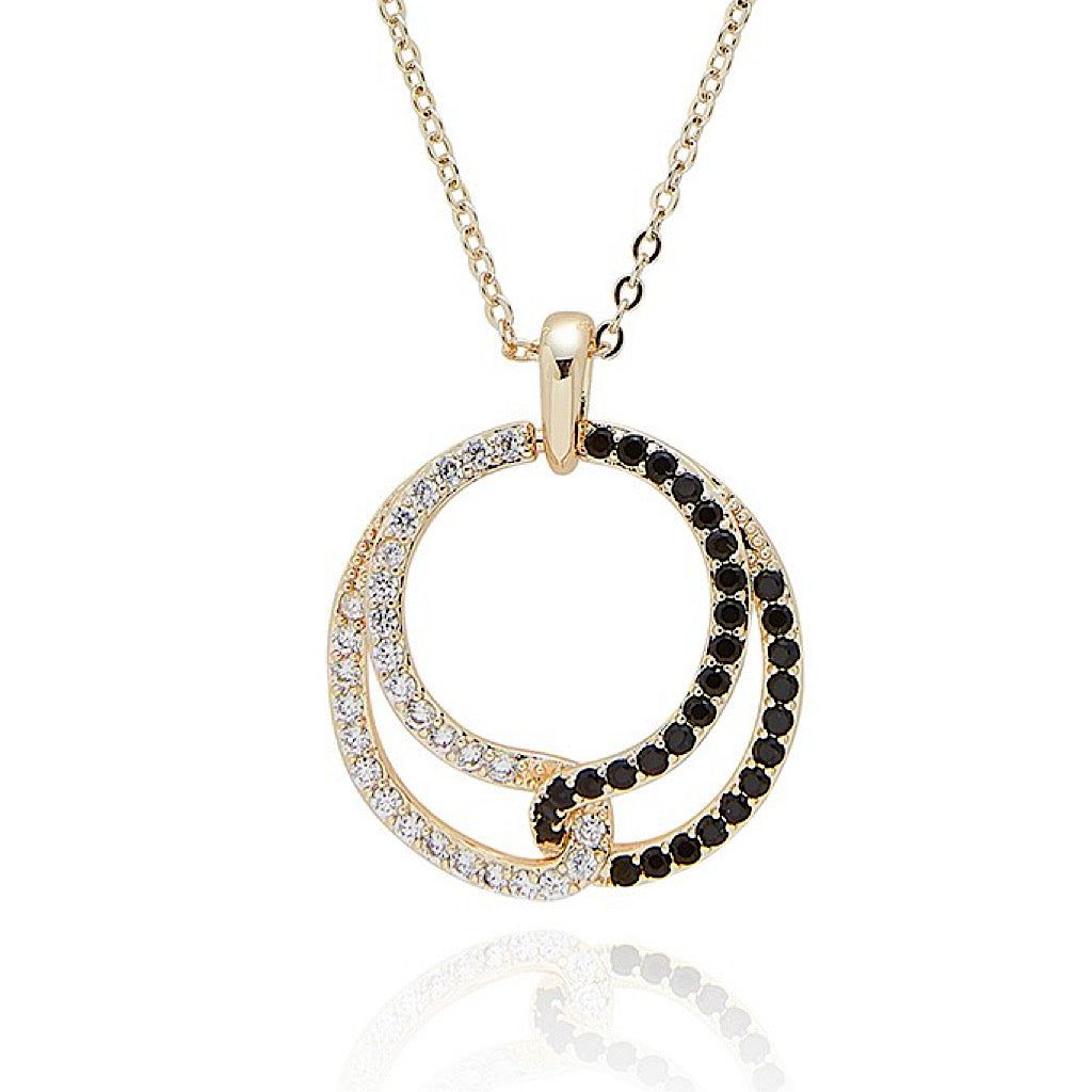 Gold Interlocking Circle Pendant Necklace