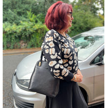 Load image into Gallery viewer, 2 in One &quot;Caterina&quot; Italian Leather Shoulder Bag &amp; Backpack | Black
