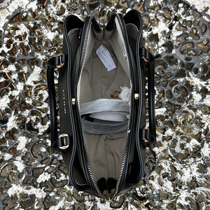 Black Structured Stylish Handbag (open)