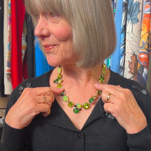 Striking Green Jewelled Statement Necklace