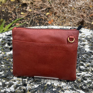 Small Cognac 'Aria' Leather Crossbody Bag (back)