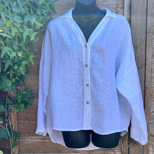 Plain White Linen Shirt