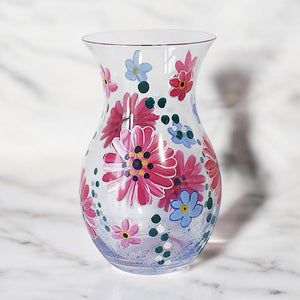 Pretty Hand Painted Gerbera Glass Vase