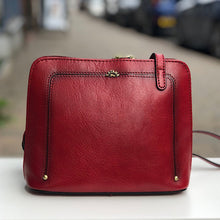 Load image into Gallery viewer, Red &quot;Lia&quot; Italian Leather Crossbody Bag (front)
