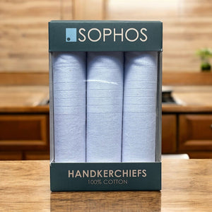 Crisp White 100% Cotton Handkerchiefs