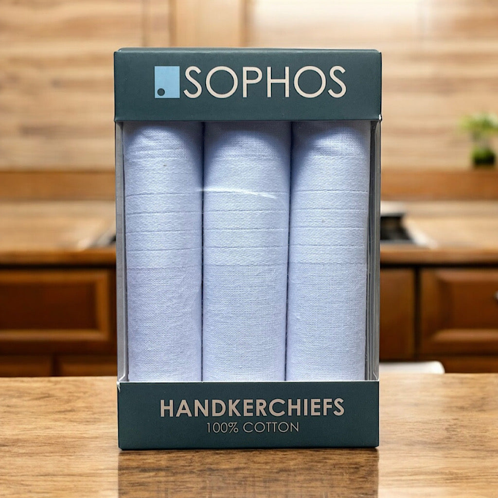 Crisp White 100% Cotton Handkerchiefs