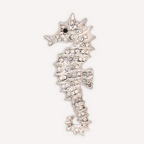 Seahorse Crystal Pin Brooch
