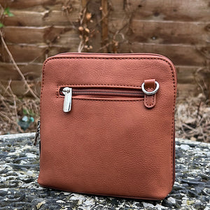 Tan 'Mia' Mini Crossbody Bag By David Jones (Back)