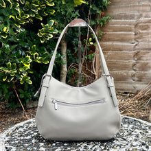 Load image into Gallery viewer, Abbey Stone Double Handle Hobo Style Shoulder Bag (back)
