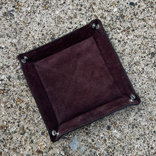 Load image into Gallery viewer, Brown Leather Coin/Tidy Tray (flat)
