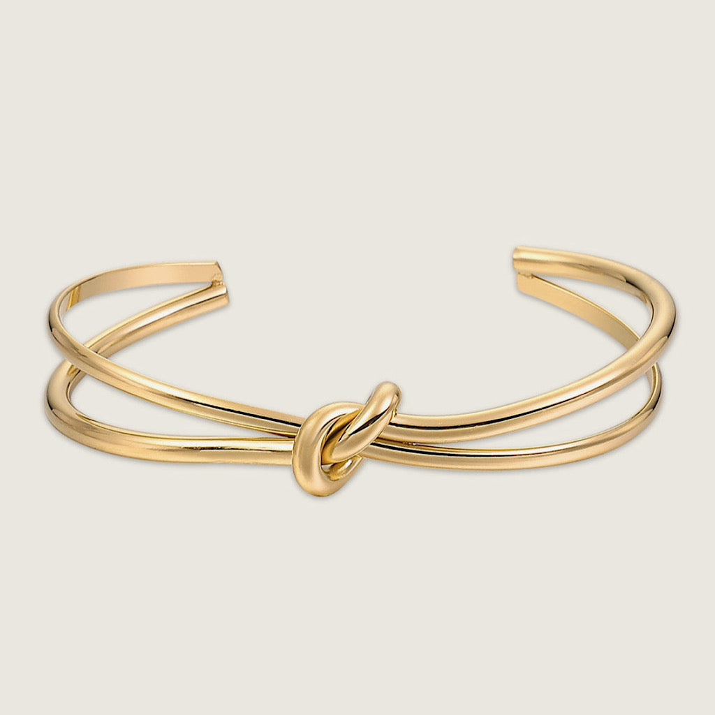 18K Gold Plated Stainless Steel Knot Bangle