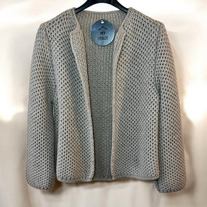 Soft Grey Eleganza Textured Knit Jacket
