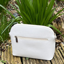 Load image into Gallery viewer, White &#39;Mianna&#39; Dome Crossbody Bag (back)
