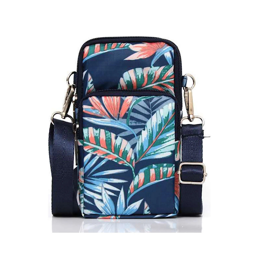 Blue Tropical Small Splash Proof Essential Phone Bag