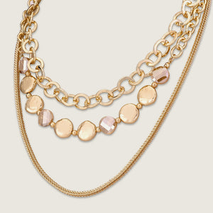 Gold Multi Chain Short Necklace (side)
