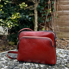 Load image into Gallery viewer, Chestnut &#39;Cecilia&#39; Italian Leather Crossbody Bag (front)
