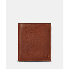 Load image into Gallery viewer, Brown Two Fold Leather Wallet with Coin Pocket By Yoshi (closed)

