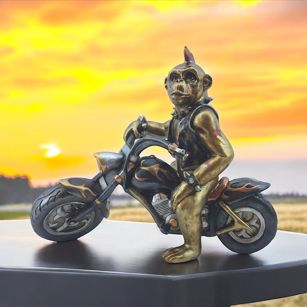 Punk Chimp On Motor Bike