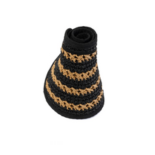 Load image into Gallery viewer, Ladies Roll Up Crochet Visor with Wide Brim (rolled up)
