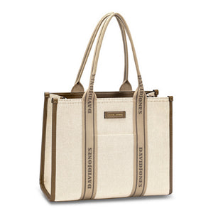 Creamy White Structured Canvas Tote Bag