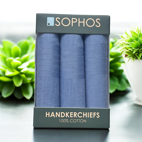 Denim Blue 100% Cotton Handkerchiefs