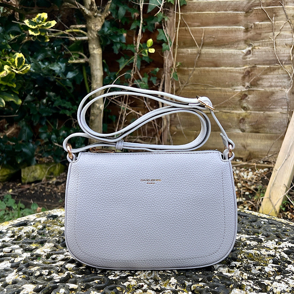 Grey Crossbody Bag with Wide Adjustable Strap