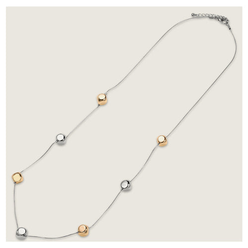 Gold & Silver Tone Cubes Long Necklace