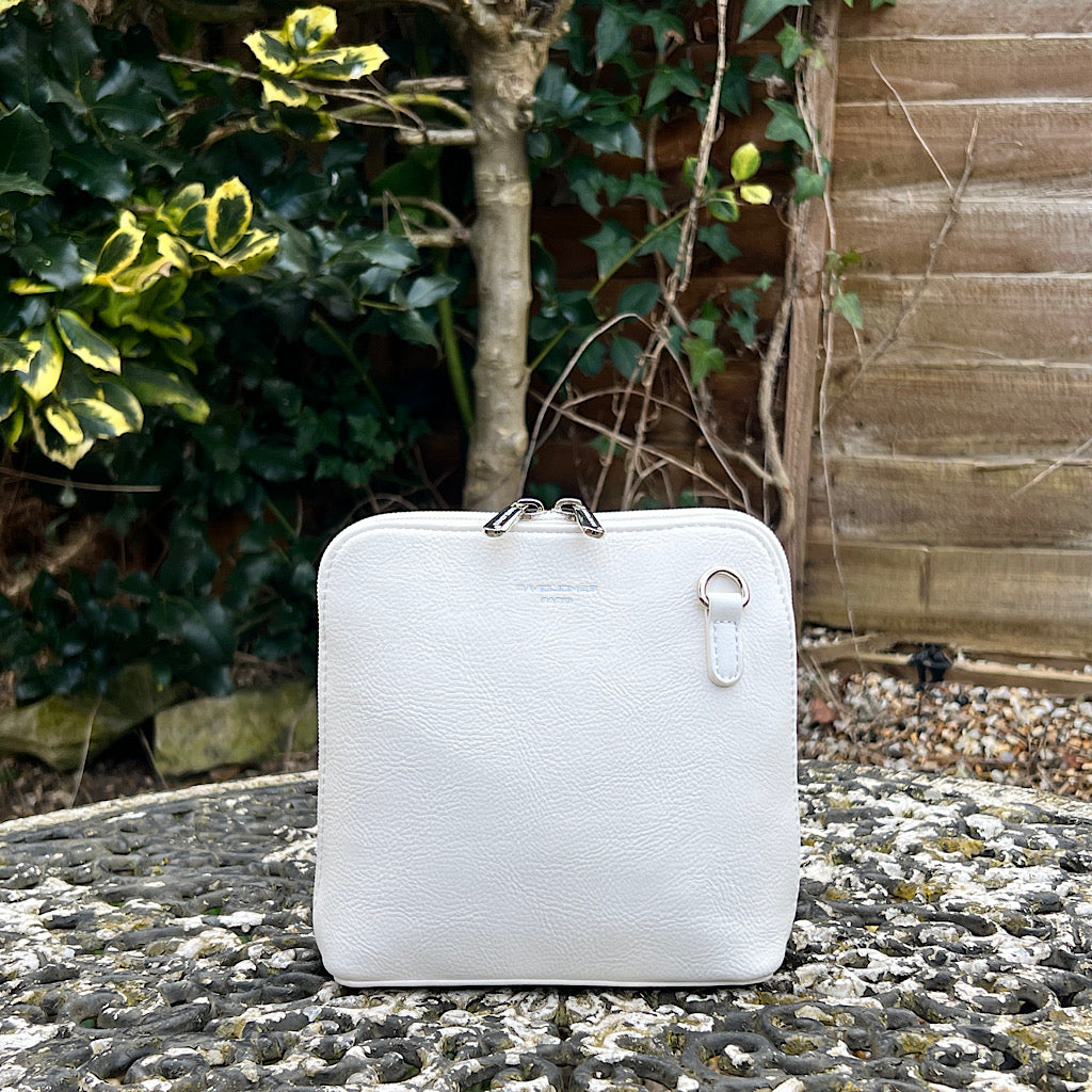 White 'Mia' Mini Crossbody Bag By David Jones