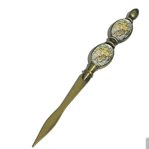 Cartography Letter/Card Opener | White Historical Map