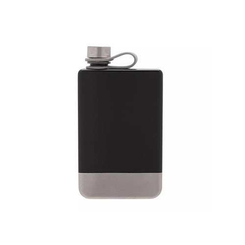 Black 8oz Rectangular Hip Flask