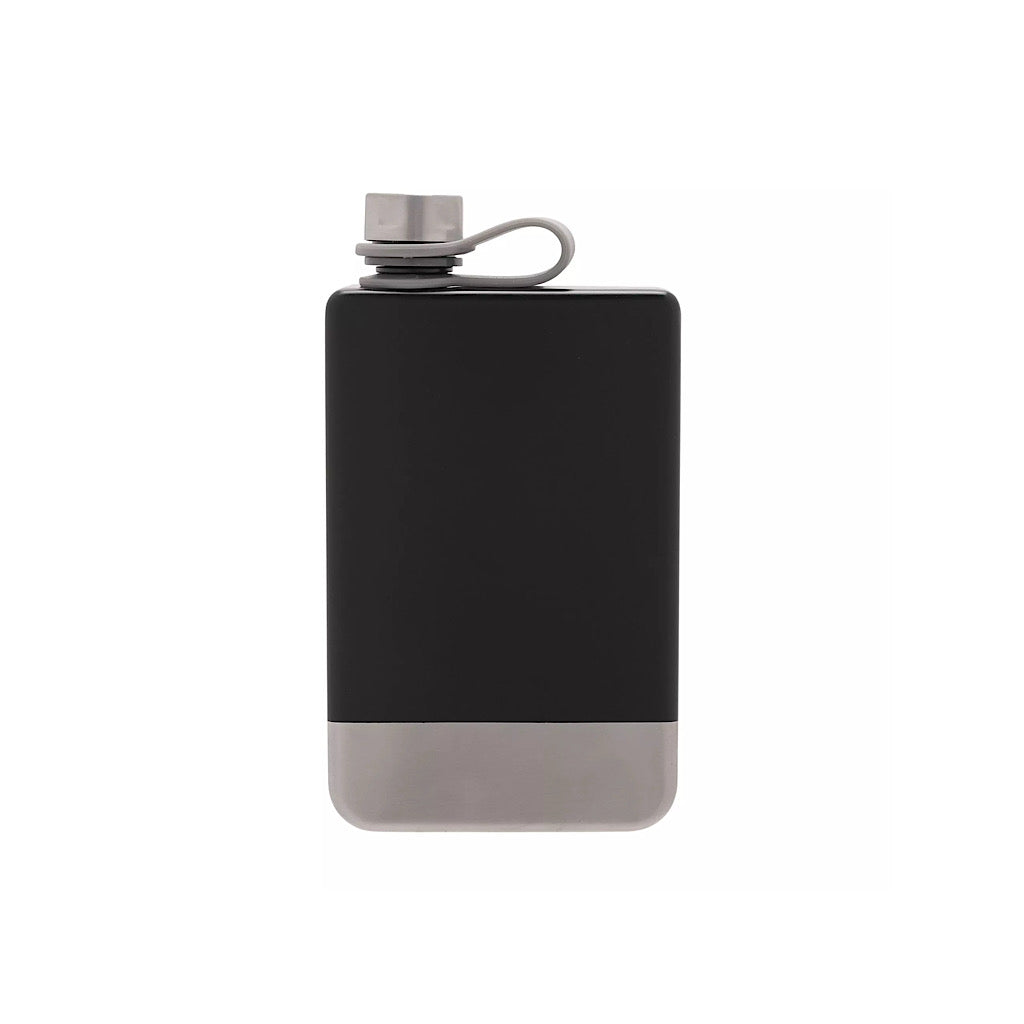 Black 8oz Rectangular Hip Flask