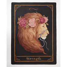 Load image into Gallery viewer, ‘Strength’ Tarot Tales Blanket Scarf By Artist Jessica Roux
