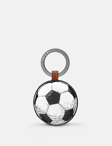 Football Brown Leather Keyring (front)