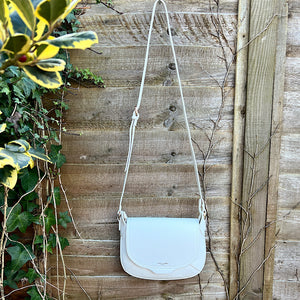 White 'Leila' Saddle Bag By David Jones (hanging)