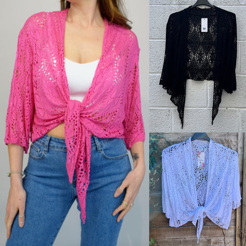 Lattice Design Italian Viscose Shrug