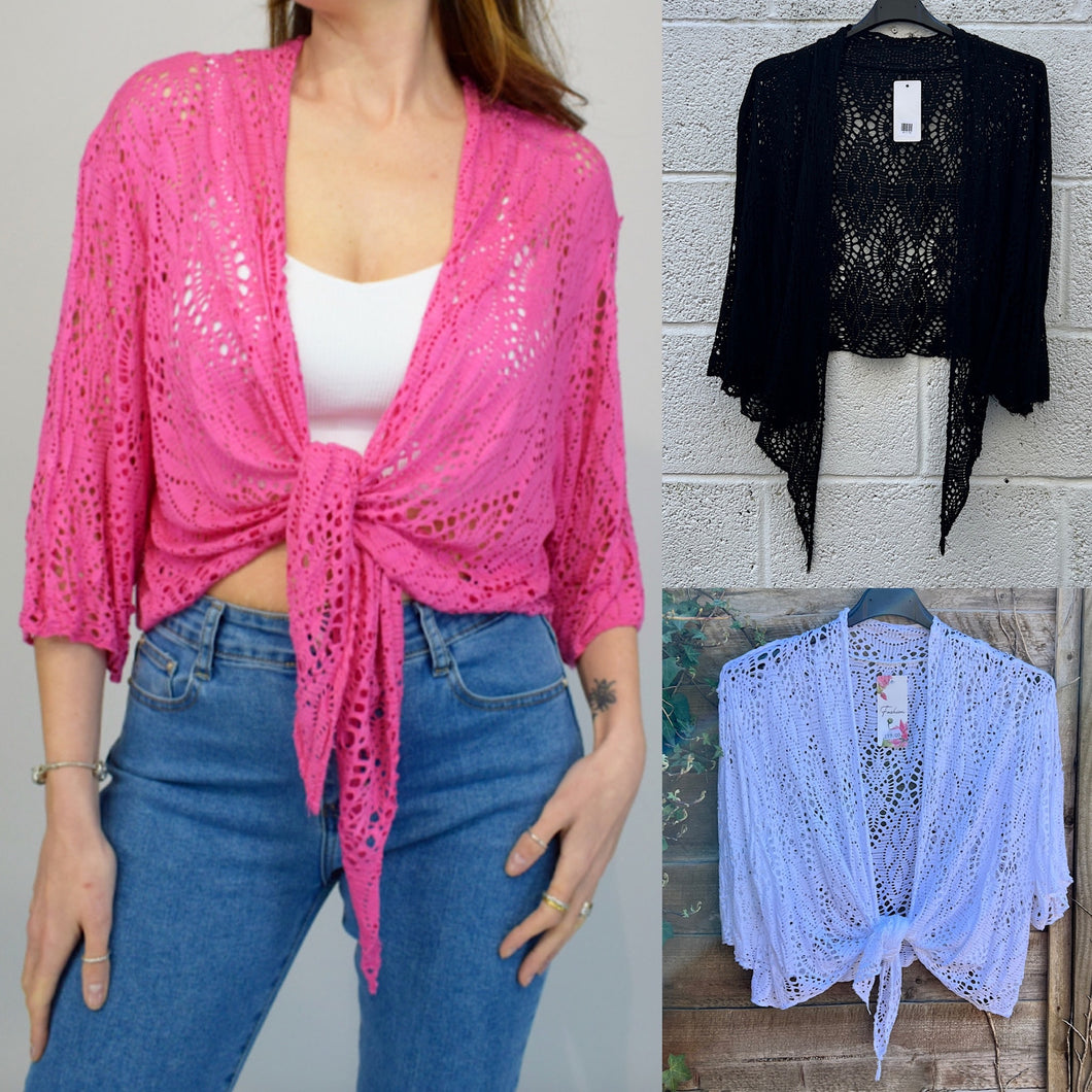 Lattice Design Italian Viscose Shrug