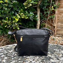 Load image into Gallery viewer, Black &#39;Natalie&#39; Leather Crossbody Bag (back)
