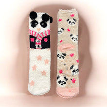 Load image into Gallery viewer, Snug &amp; Cosy Panda Marshmallow Slipper Socks (2 Pair Gift Set) full
