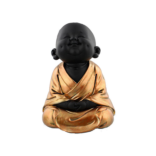 Black & Rose Gold Meditating Cherub Buddha