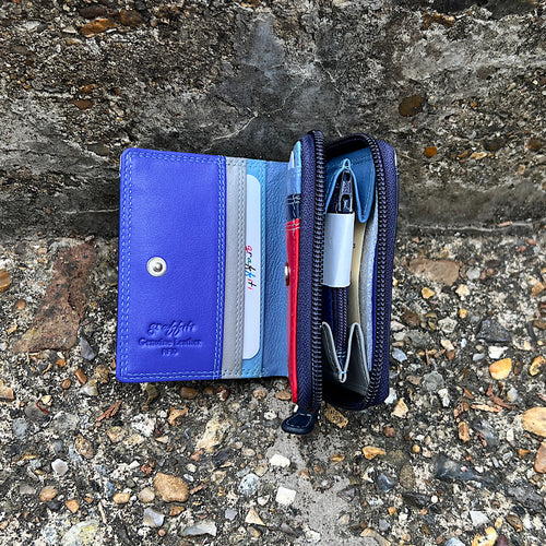 Sky Small 'aka Holiday' Leather RFID Purse (open)