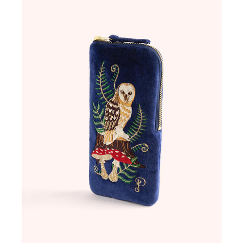 Woodland Owl Velvet Glasses Pouch