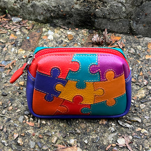 Seville Jigsaw Leather Coin Purse