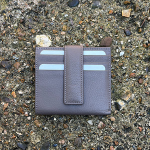 Stone Leather Credit Card Holder with Note Section (front)