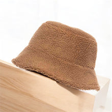 Load image into Gallery viewer, Ladies Camel Reversible Sherpa Bucket Hat (reversible side)
