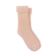 Load image into Gallery viewer, Dusty Pink Ladies Brushed Thermal Bed Socks
