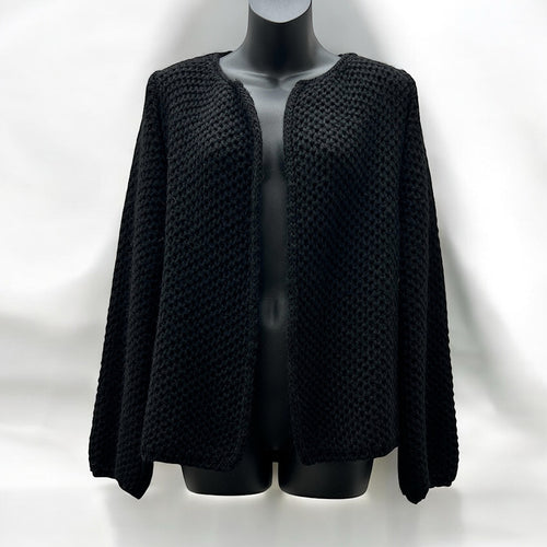 Black Eleganza Textured Knit Jacket