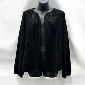 Black Eleganza Textured Knit Jacket