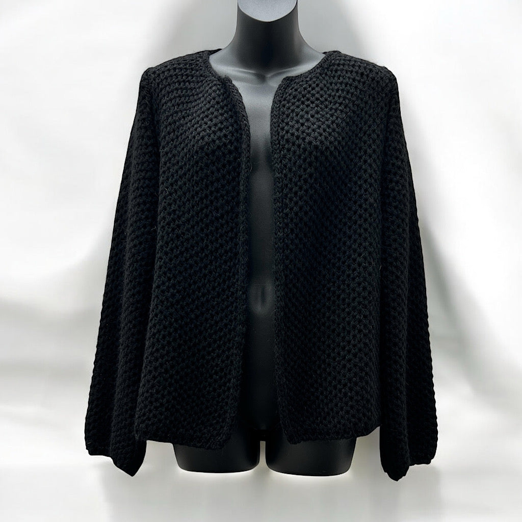 Black Eleganza Textured Knit Jacket